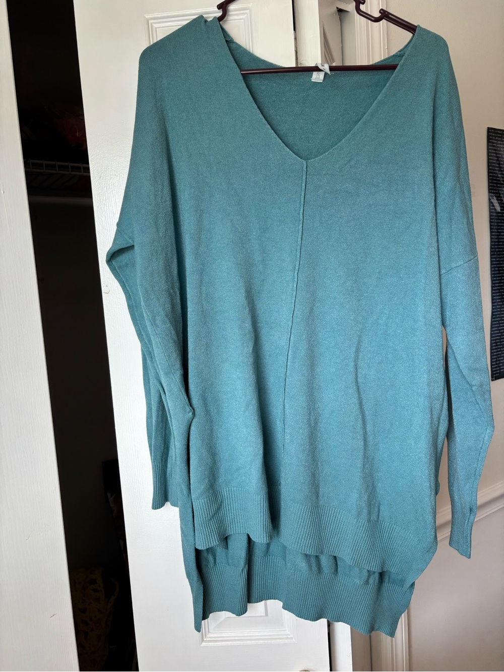 Zenana Outfitters Teal V-Neck Pullover Sweater